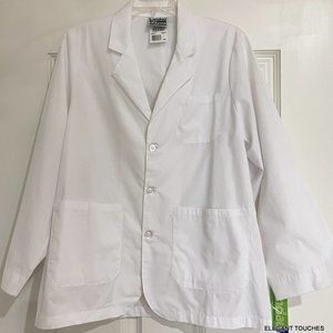 Mens Lab Coat Consultation Scrub Jacket 46 White Landau 3224 Relaxed Fit XL